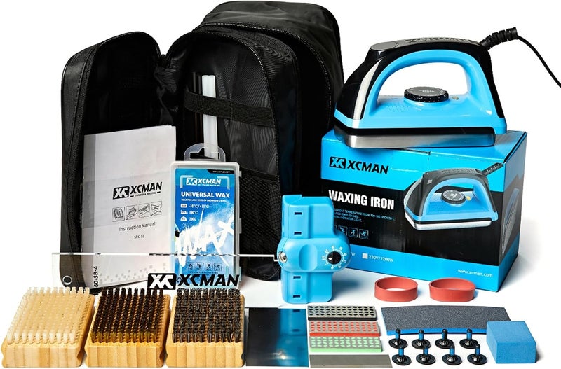 XCMAN Complete Ski Snowboard Tuning Waxing Combo Kit with Waxing Iron,Ski Wax,Side Base Edge Tuner,Ptex Base Repair,Gummy Stone,Diamond Stones for Ski Snowboard EdgeTuning - Image 1